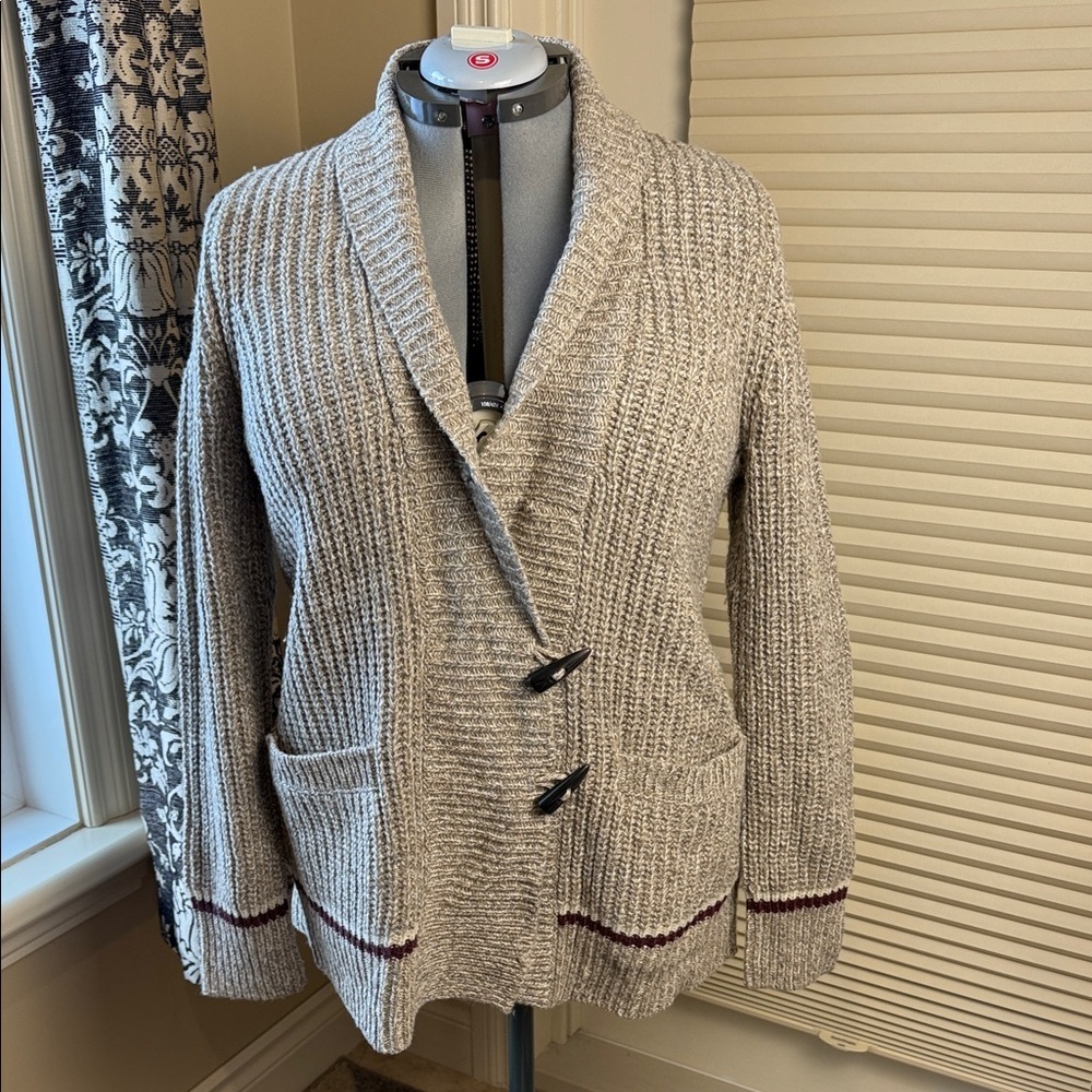 FarWest Cardigan Acrylic/Wool Shawl Collar Cozy Soft Warm Thick Women's Size L
